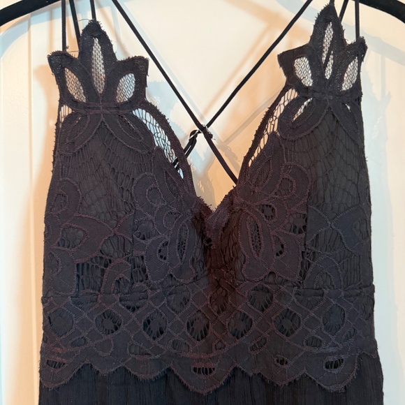 Blue Rain Black Maxi Dress Adella Size XS Lace Detail - Picture 7 of 7